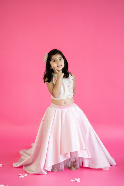 Pre-Order: High Low Satin Skirt with Halter Top