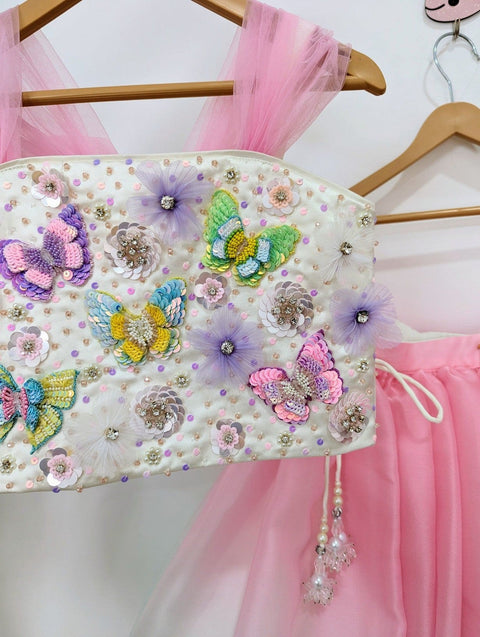 Pre-Order: Ombre Lehenga with Butterfly Top