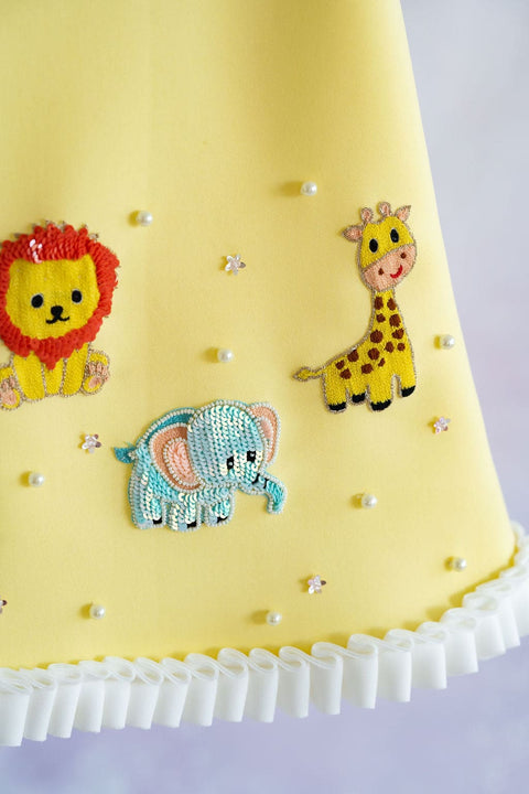 Pre-Order: Yellow animal A-line Dress