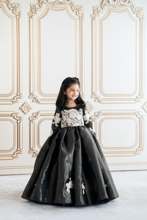 Pre-Order: Black lace shimmer gown