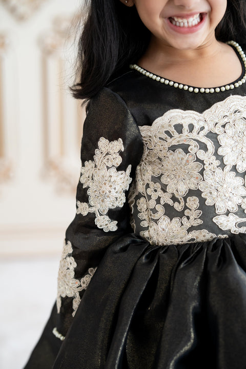 Pre-Order: Black lace shimmer gown