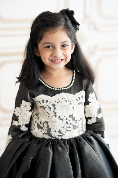 Pre-Order: Black lace shimmer gown