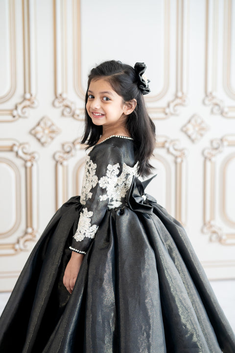 Pre-Order: Black lace shimmer gown