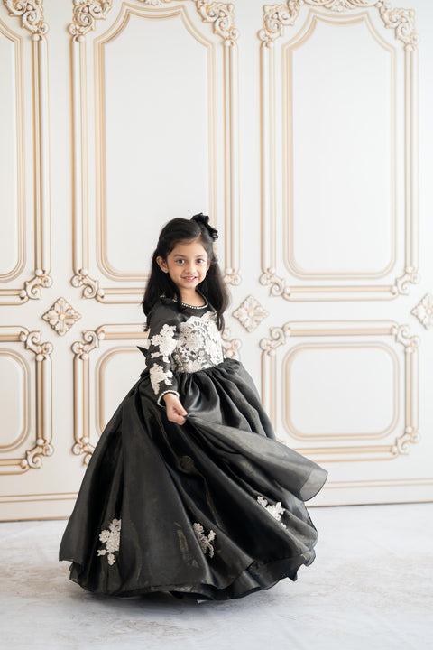 Pre-Order: Black lace shimmer gown