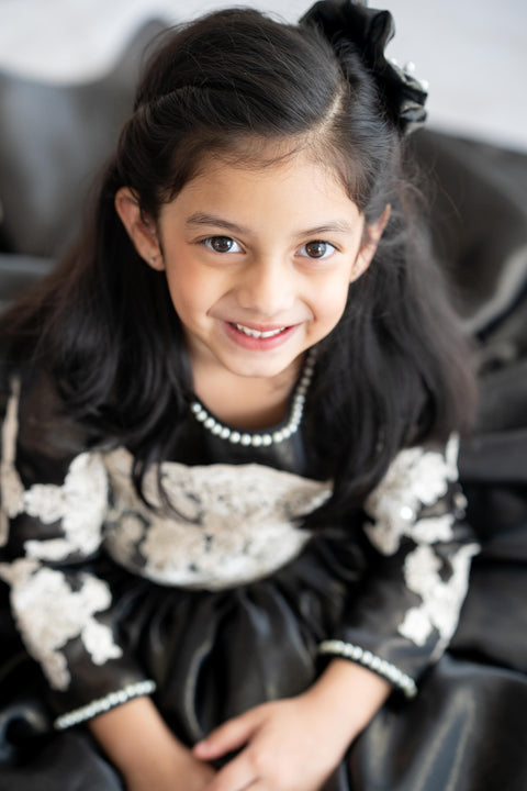 Pre-Order: Black lace shimmer gown