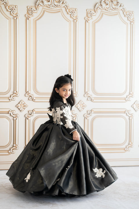 Pre-Order: Black lace shimmer gown