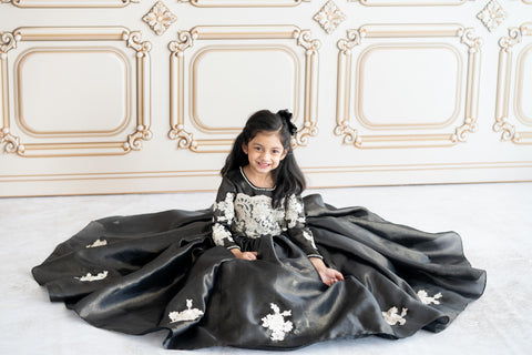 Pre-Order: Black lace shimmer gown