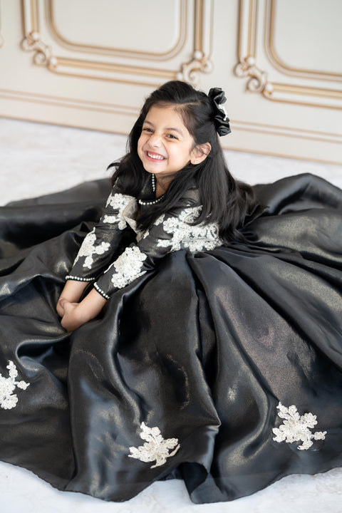 Pre-Order: Black lace shimmer gown