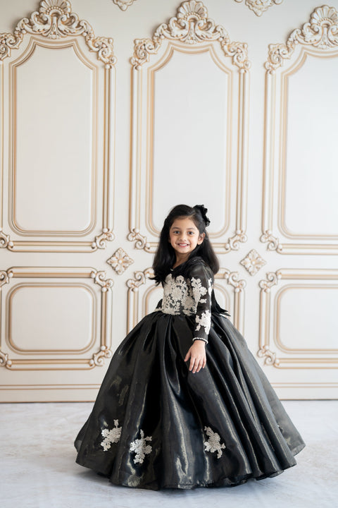 Pre-Order: Black lace shimmer gown