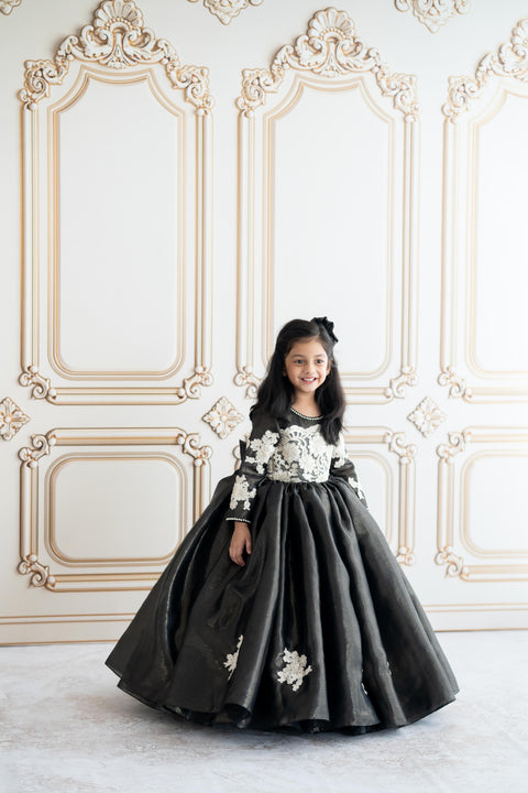 Pre-Order: Black lace shimmer gown