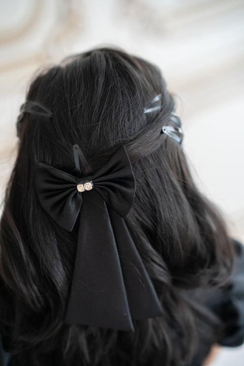 Pre-Order: Black satin gown with crystal stone embroidery (ankle length)