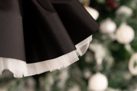 Pre-Order: Flared bridal satin dress with lace belt