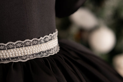 Pre-Order: Flared bridal satin dress with lace belt