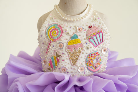 Pre-Order: Layered halter dress with candies