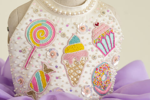 Pre-Order: Layered halter dress with candies