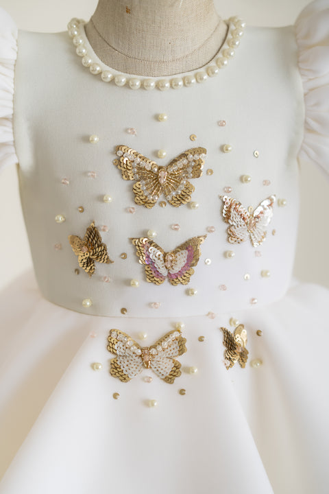 Pre-Order: Butterfly White Neo Dress With Flare