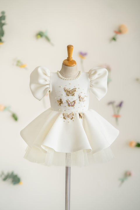 Pre-Order: Butterfly White Neo Dress With Flare