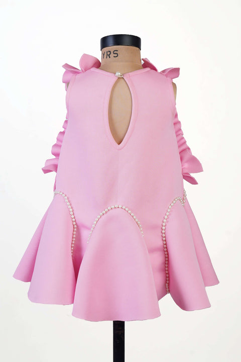 Pre-Order: Pink Neoprene A-line Dress