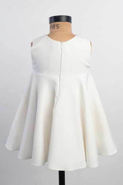 Pre-Order: White Dress with Yellow Organza Flower