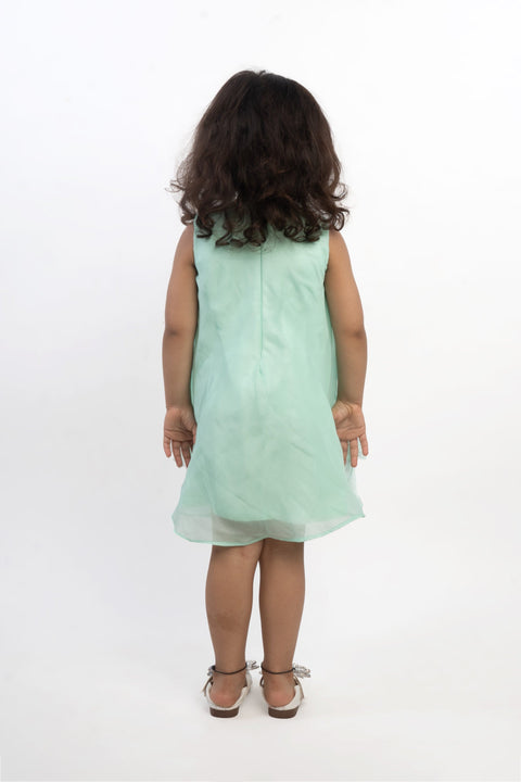 Pre-Order: Sea Green Organza Bow Dress