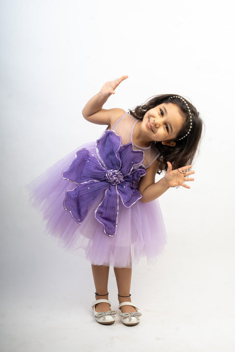 Pre-Order: Lilac Drape Flower Frock