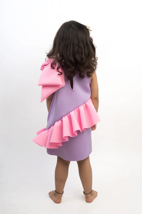 Pre-Order: Purple Pink Side Frill Dress