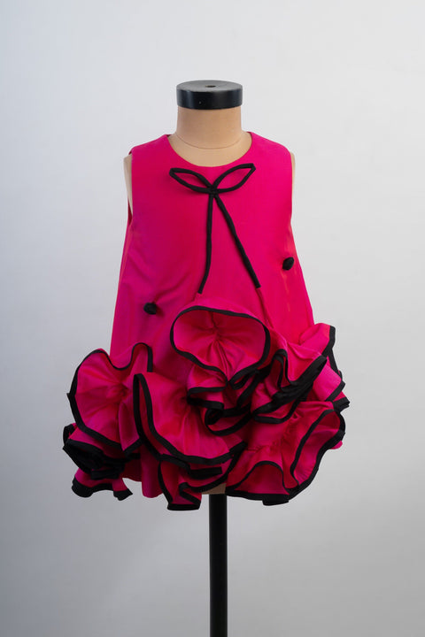 Pre-Order: Pink Black Ruffle Dress
