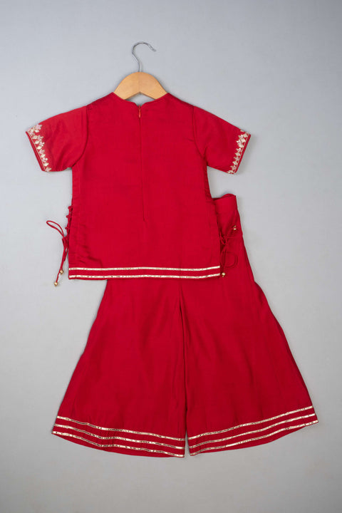 Pre-Order: Red Knot Emb Palazzo set