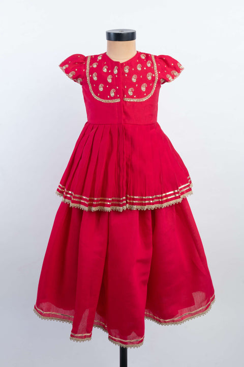 Pre-Order: Pink Kairi Peplum Ghagra