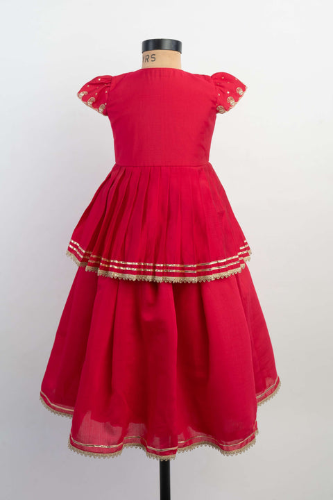 Pre-Order: Pink Kairi Peplum Ghagra