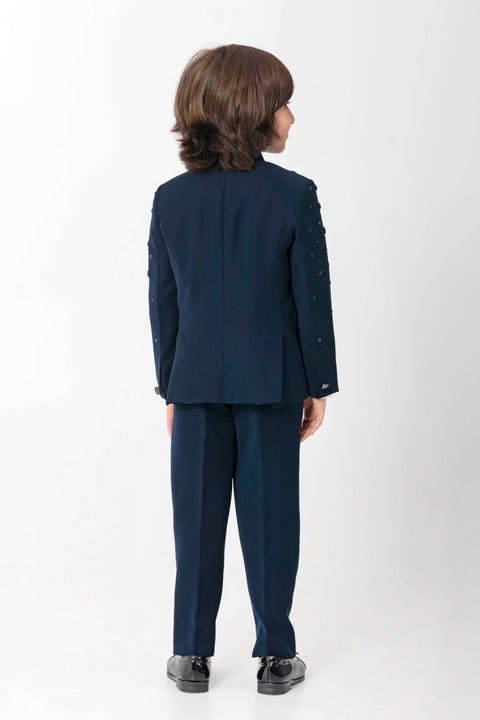 Pre-Order: ALL OVER SHIMMER EMBROIDERY ON BLUE BANDGALA