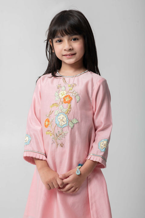 Pre-Order: COREL COLOUR SUIT WITH MATCHING PANTS WITH VERY CUTE PATCHWORK EMBROIDERY