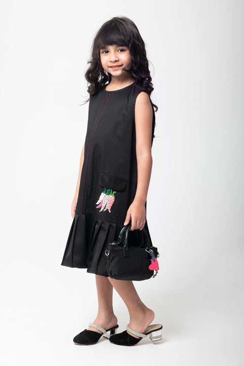 Pre-Order: CHILLI EMBROIDERED BLACK DRESS