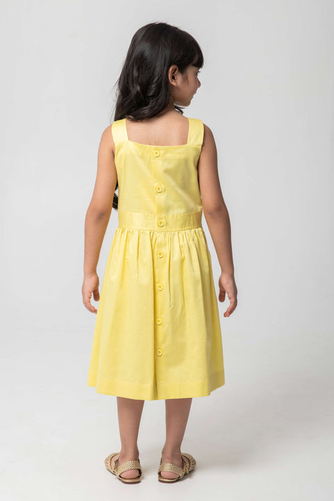 Pre-Order: FRESH LEMON EMBROIDERED FROCK