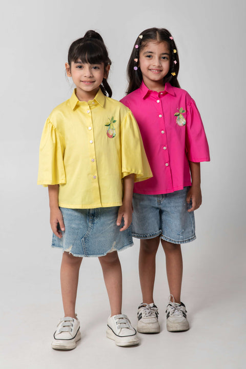 Pre-Order: PINK SHIRTH WITH PEAR EMBROIDERED