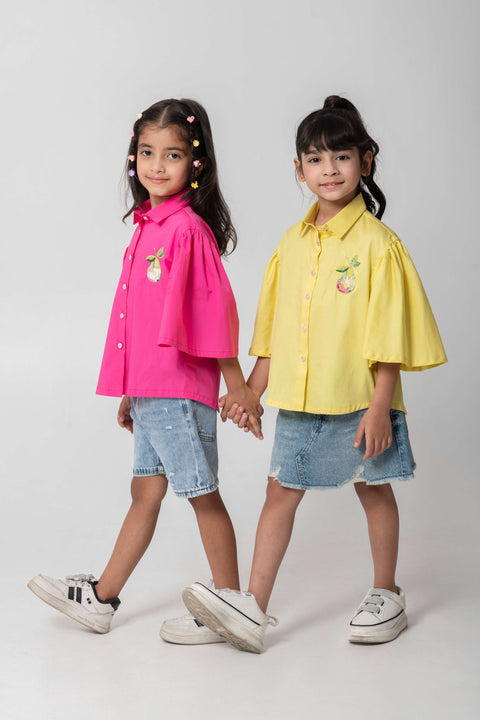 Pre-Order: YELLOW SHIRTH WITH PEAR EMBROIDERED