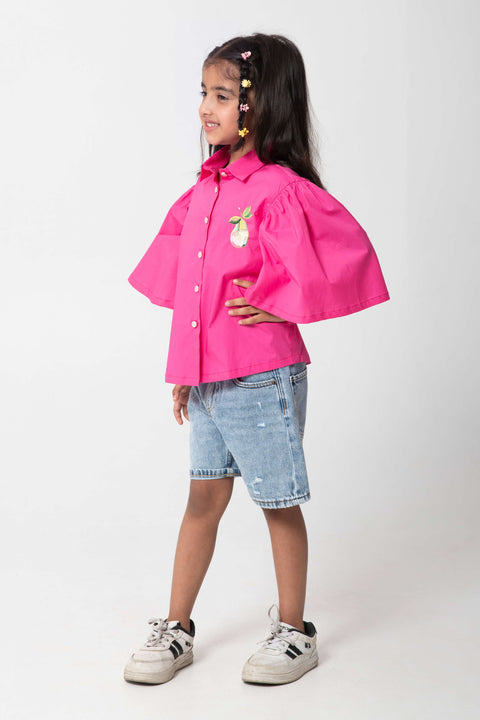 Pre-Order: PINK SHIRTH WITH PEAR EMBROIDERED