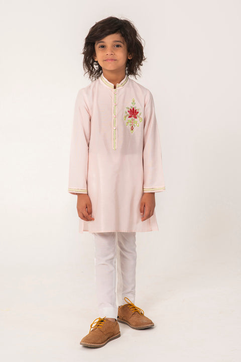 Pre-Order: LOTUS EMBROIDERY CHEST MOTIF KURTA