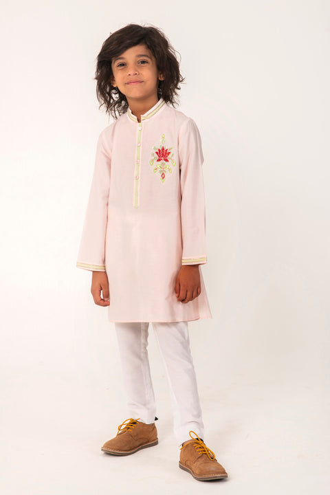 Pre-Order: LOTUS EMBROIDERY CHEST MOTIF KURTA