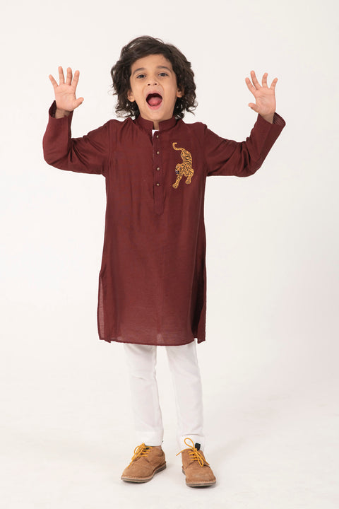 Pre-Order: TIGER EMBROIDERY KURTA
