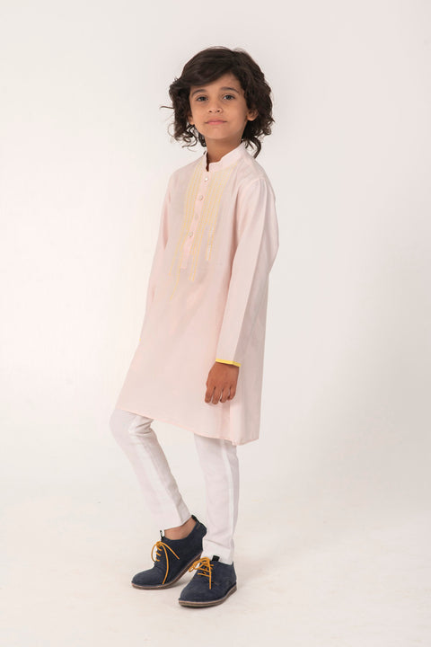 Pre-Order: NECK EMBROIDERY KURTA IN GOLDEN COLOUR