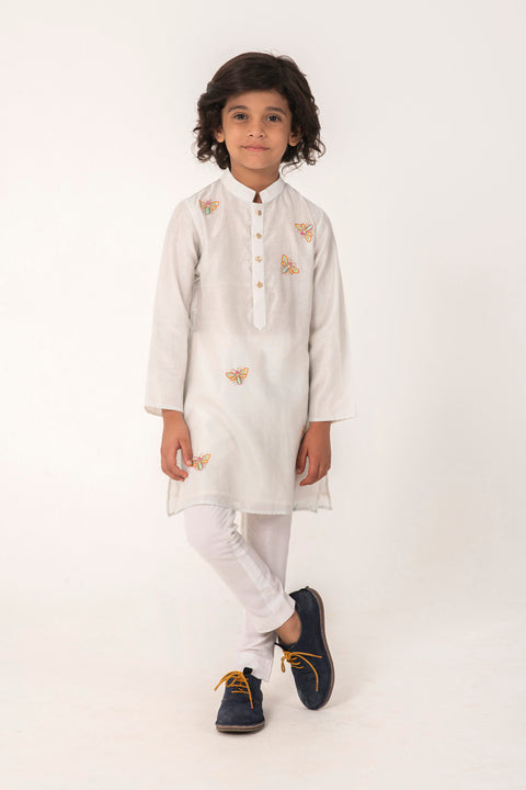 Pre-Order: Delicate Bumblebee All-Over Embroidery Kurta