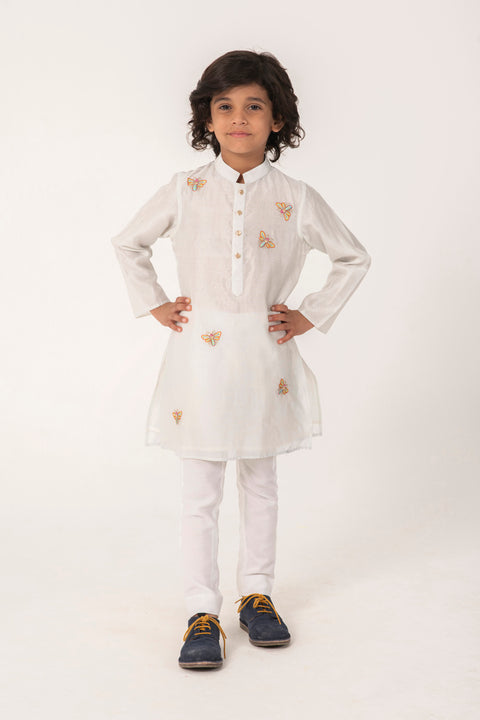 Pre-Order: Delicate Bumblebee All-Over Embroidery Kurta
