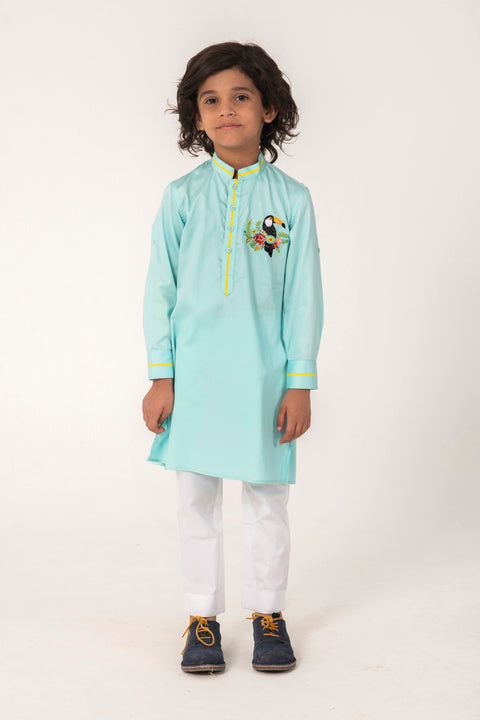 Pre-Order: TOUCAN BIRD EMBROIDERY KURTA