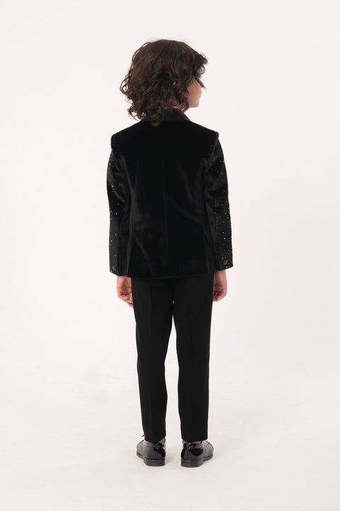Pre-Order: SHIMMERY HEAY EMBROIDERED TUXEDO IN VELVET