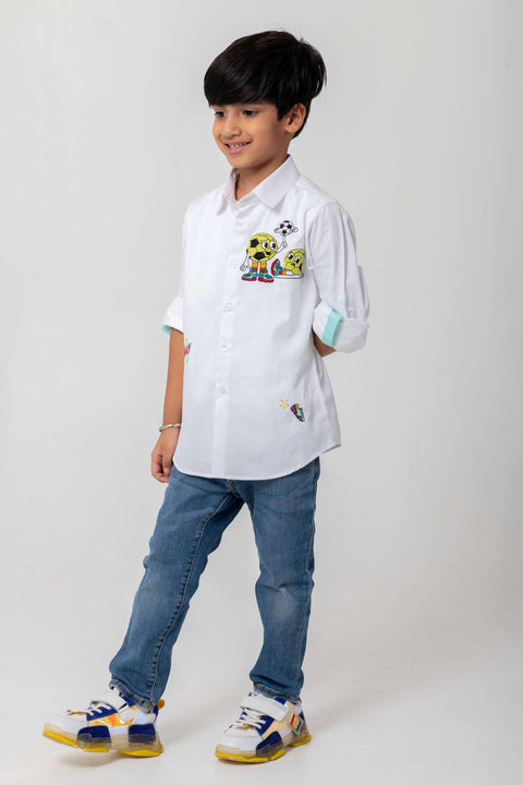 Pre-Order: FOOTBALL BEADWORK EMBROIDERY SHIRT