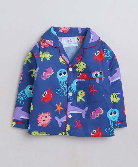 Pre-Order: Sea Animal Printed Night Suit