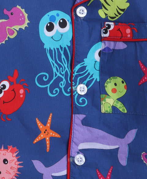 Pre-Order: Sea Animal Printed Night Suit