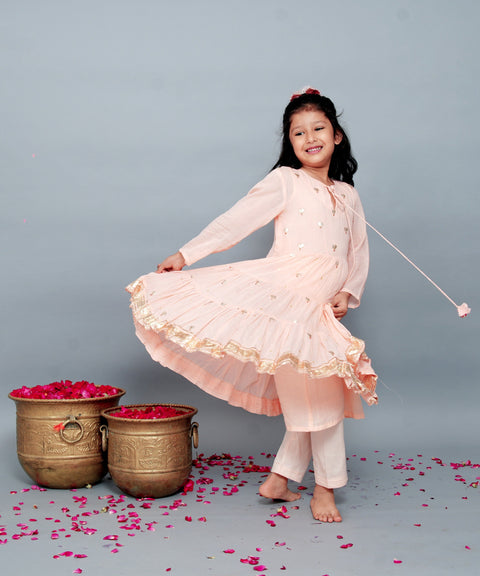 Pre-Order: Meher Tiered Malmal Dress Det