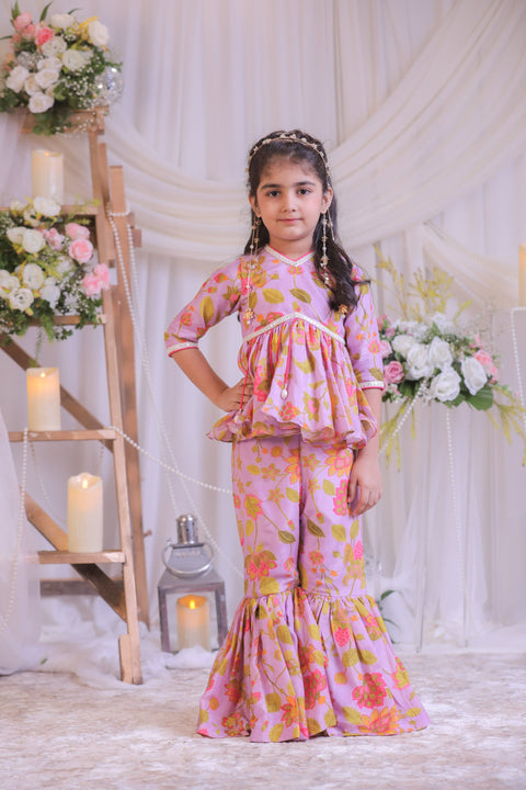 Pre-Order: Lilac Printed Sharara Set